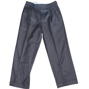 Santorelli Como 2 Mens Sz 34/35 Houndstooth Made in Italy Wool Dress Pants Pleat